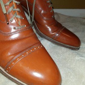 13AA Vintage Stacy Adams Cap Toe Mens Dress Shoes